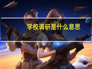 学校调研是什么意思（调研是什么意思）