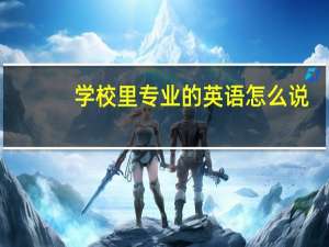 学校里专业的英语怎么说