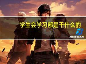 学生会学习部是干什么的