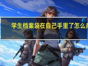 学生档案袋在自己手里了怎么办