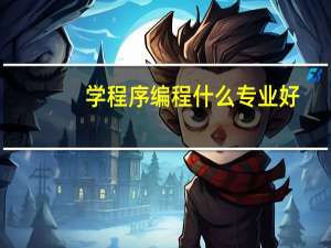 学程序编程什么专业好