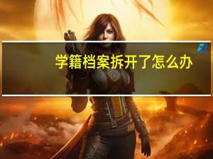 学籍档案拆开了怎么办