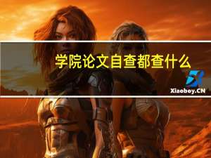 学院论文自查都查什么