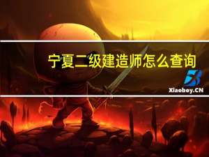 宁夏二级建造师怎么查询