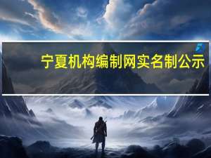 宁夏机构编制网实名制公示（宁夏人事编制实名制）