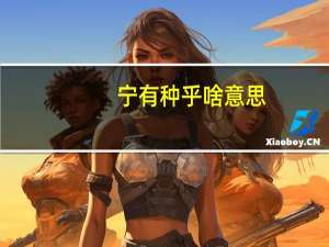 宁有种乎啥意思（宁有种乎的宁什么意思）
