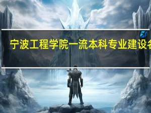 宁波工程学院一流本科专业建设名单