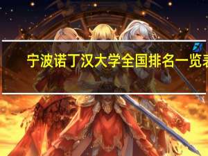 宁波诺丁汉大学全国排名一览表
