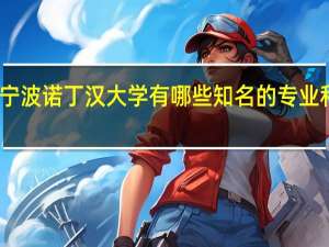 宁波诺丁汉大学有哪些知名的专业和学科
