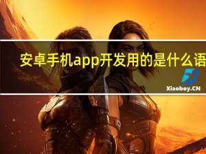 安卓手机app开发用的是什么语言