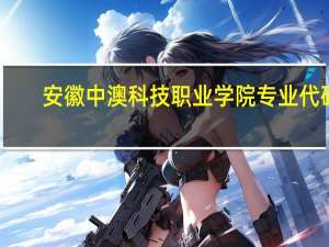 安徽中澳科技职业学院专业代码