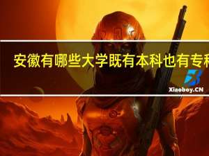 安徽有哪些大学既有本科也有专科的。
