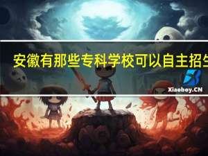 安徽有那些专科学校可以自主招生啊