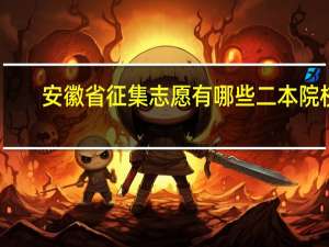 安徽省征集志愿有哪些二本院校