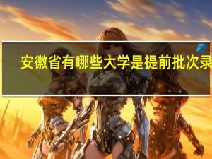 安徽省有哪些大学是提前批次录取