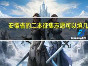 安徽省的二本征集志愿可以填几个