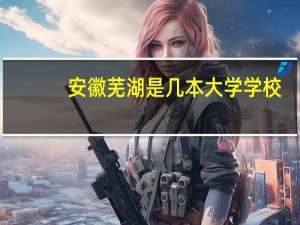 安徽芜湖是几本大学学校