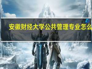 安徽财经大学公共管理专业怎么样