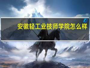 安徽轻工业技师学院怎么样
