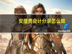 安措费会计分录怎么做