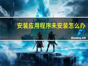 安装应用程序未安装怎么办