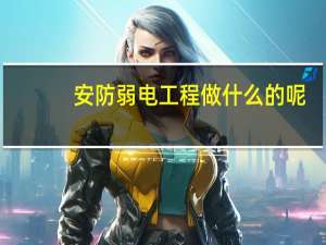安防弱电工程做什么的呢