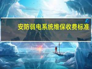 安防弱电系统维保收费标准