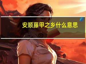 安顺藤甲之乡什么意思