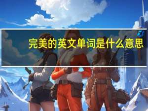 完美的英文单词是什么意思