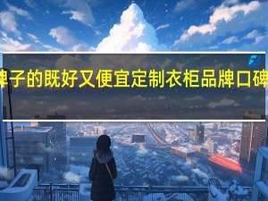 定制衣柜哪个牌子的既好又便宜定制衣柜品牌口碑最好的排名前十介绍