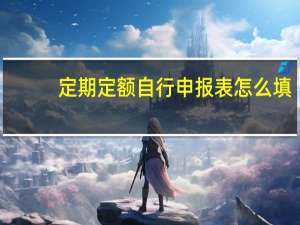 定期定额自行申报表怎么填