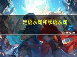 定语从句和状语从句