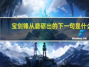 宝剑锋从磨砺出的下一句是什么