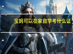 宝妈可以在家自学考什么证