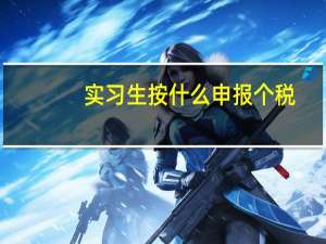 实习生按什么申报个税