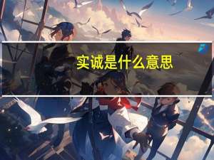实诚是什么意思