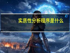 实质性分析程序是什么