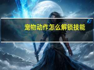 宠物动作怎么解锁技能
