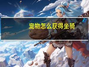 宠物怎么获得坐骑