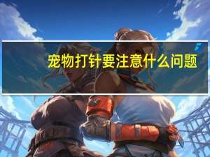 宠物打针要注意什么问题