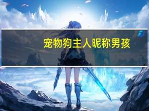 宠物狗主人昵称男孩