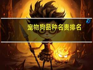 宠物狗品种名贵排名
