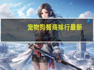 宠物狗智商排行最新