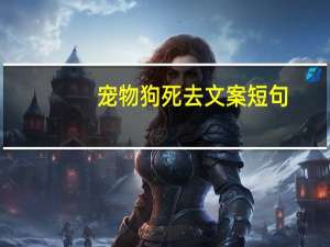 宠物狗死去文案短句
