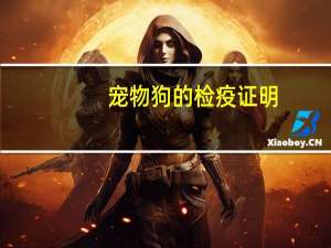 宠物狗的检疫证明