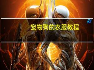 宠物狗的衣服教程