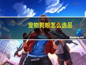 宠物狗粮怎么选品