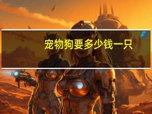 宠物狗要多少钱一只