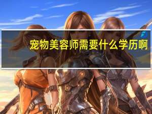 宠物美容师需要什么学历啊