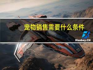 宠物销售需要什么条件